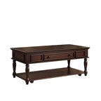 Mesa de centro Luxystar Farmhouse con un cajón, ruedas con freno y patas de madera maciza para sala de estar, Espresso