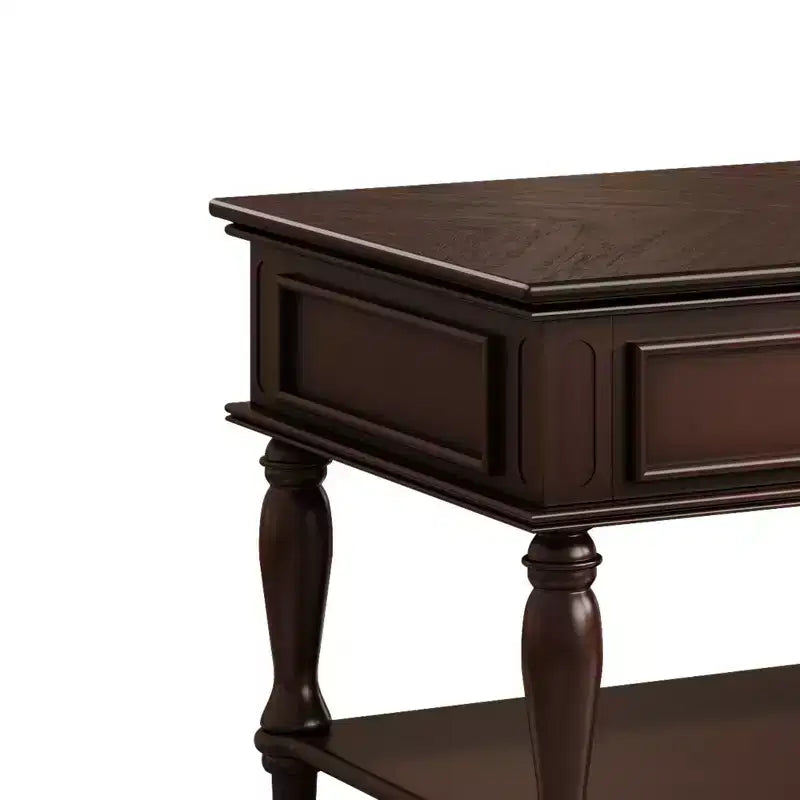 Mesa de centro Luxystar Farmhouse con un cajón, ruedas con freno y patas de madera maciza para sala de estar, Espresso