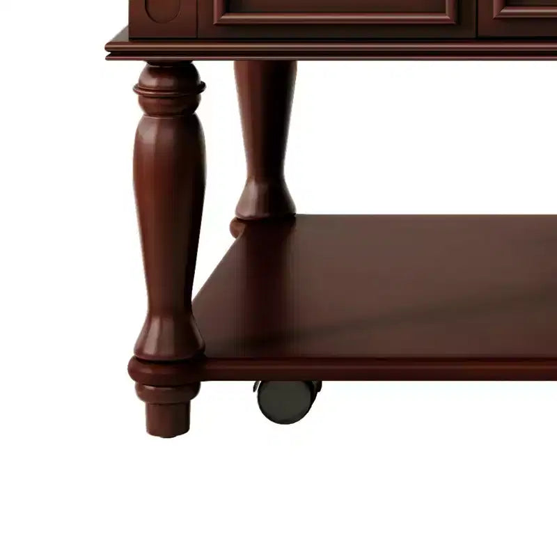 Mesa de centro Luxystar Farmhouse con un cajón, ruedas con freno y patas de madera maciza para sala de estar, Espresso