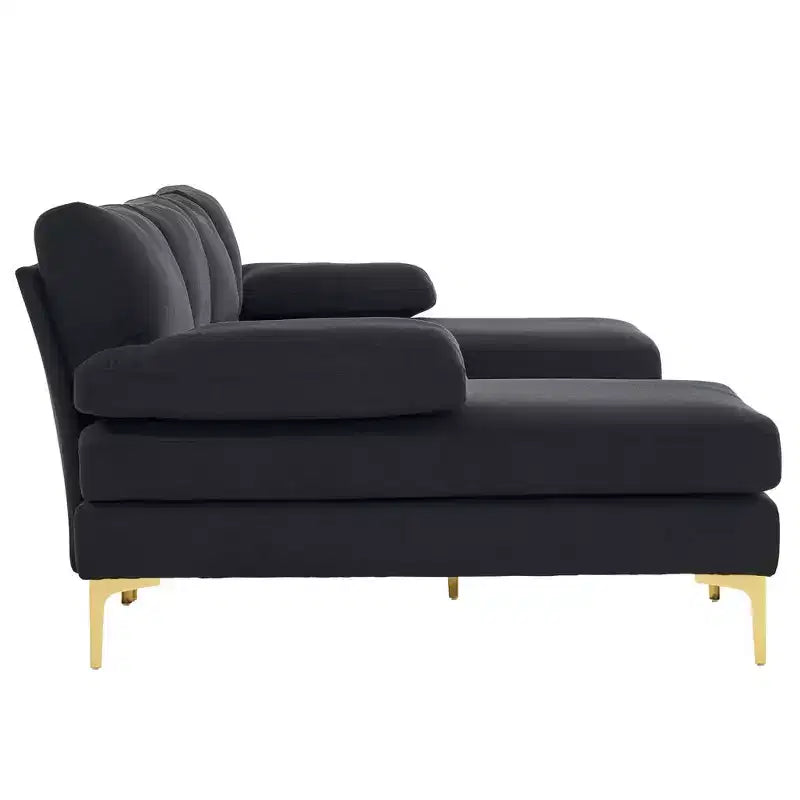 Karl Home | Seccionales en forma de U de 3 piezas de poliéster con apoyabrazos tipo "Pillow Top" de 110 pulgadas de ancho en blanco roto