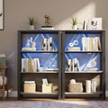 Acekool Industrial Bookcase, Modern Metal Display Shelf Organizer for Living Room, Office