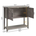Mesas de sofá con doble puerta, mesa consola con estante de almacenamiento y estante abierto, mesa consola de madera, mesa de entrada para cocina, comedor