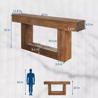 Mesa consola larga de 63 pulgadas para entrada - Mesa de sofá estilo rústico detrás del sofá, mesa para pasillo y sala de estar, mesa de entrada de madera rústica para vestíbulo, decoración del hogar
