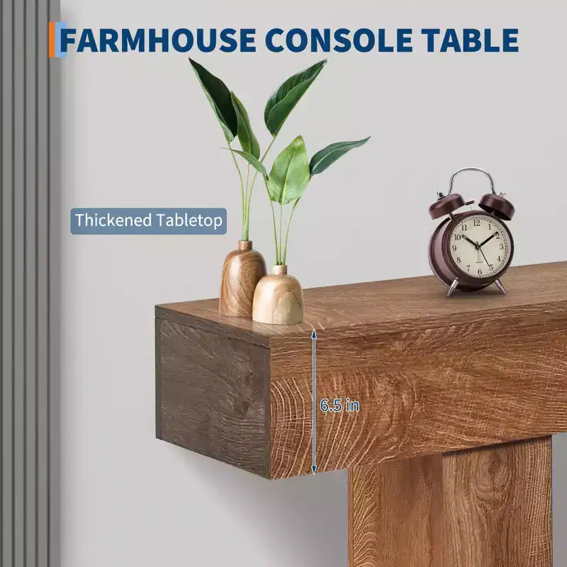 Mesa consola larga de 63 pulgadas para entrada - Mesa de sofá estilo rústico detrás del sofá, mesa para pasillo y sala de estar, mesa de entrada de madera rústica para vestíbulo, decoración del hogar