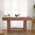 Mesa consola larga de 63 pulgadas para entrada - Mesa de sofá estilo rústico detrás del sofá, mesa para pasillo y sala de estar, mesa de entrada de madera rústica para vestíbulo, decoración del hogar