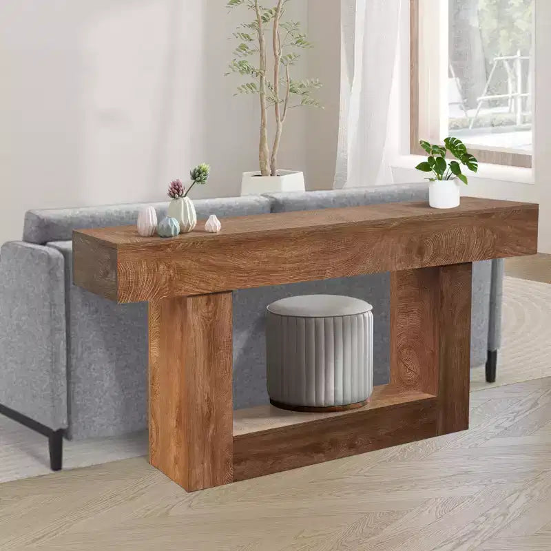 Mesa consola larga de 63 pulgadas para entrada - Mesa de sofá estilo rústico detrás del sofá, mesa para pasillo y sala de estar, mesa de entrada de madera rústica para vestíbulo, decoración del hogar