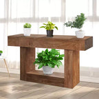 Mesa consola larga de 63 pulgadas para entrada - Mesa de sofá estilo rústico detrás del sofá, mesa para pasillo y sala de estar, mesa de entrada de madera rústica para vestíbulo, decoración del hogar