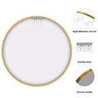 MAYEERTY Espejo Colgante 20x20x1in Borde Delgado Aleación de Aluminio Redondo Dorado