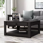 Mesa de centro de madera Galano con cajón de almacenamiento 31.5 An. 31.5 Prof. 16.3 Al.