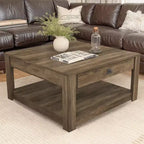 Mesa de centro de madera Galano con cajón de almacenamiento 31.5 An. 31.5 Prof. 16.3 Al.