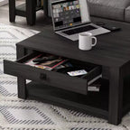 Mesa de centro de madera Galano con cajón de almacenamiento 31.5 An. 31.5 Prof. 16.3 Al.