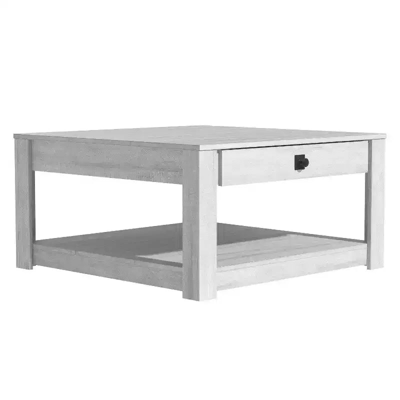 Mesa de centro de madera Galano con cajón de almacenamiento 31.5 An. 31.5 Prof. 16.3 Al.