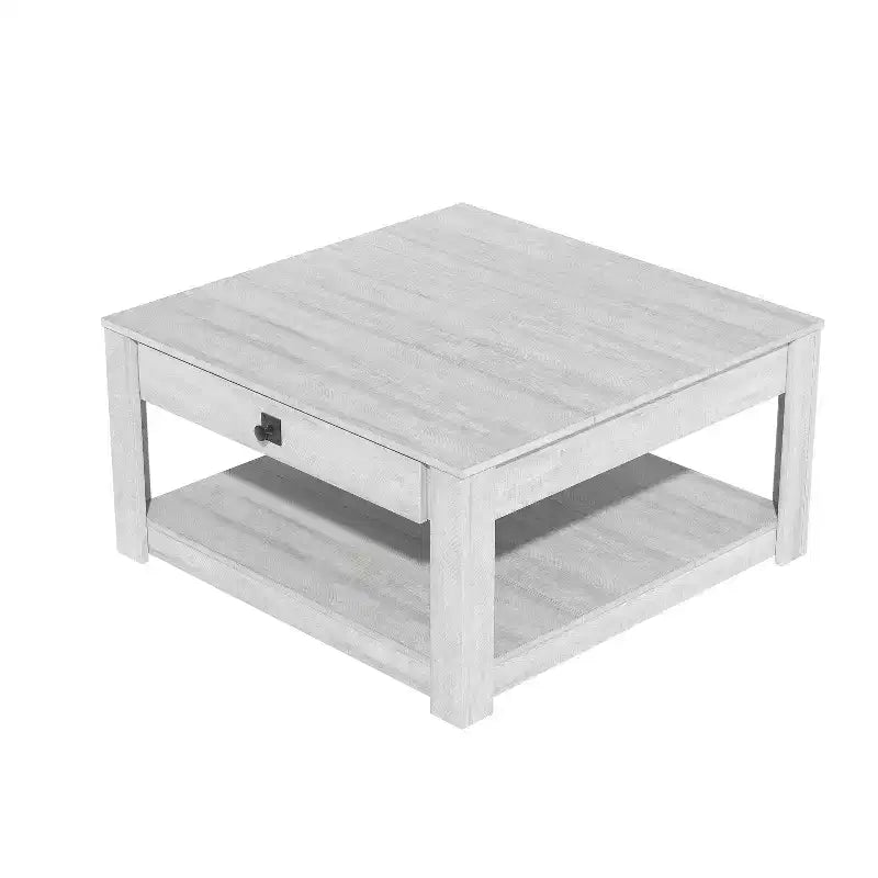 Mesa de centro de madera Galano con cajón de almacenamiento 31.5 An. 31.5 Prof. 16.3 Al.