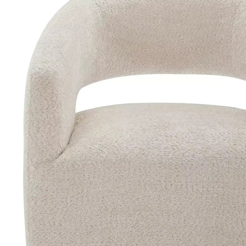 Spruce&Spring Moderna Silla de Comedor tipo Barril con Ruedas y Respaldo Abierto, Sin Ensamblaje, Silla para Cualquier Lugar
