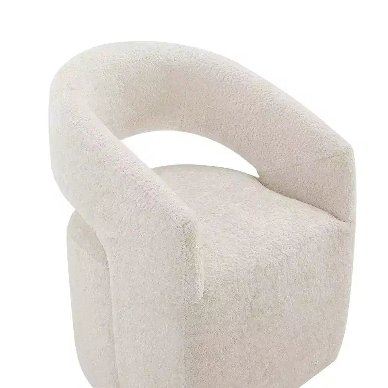 Spruce&Spring Moderna Silla de Comedor tipo Barril con Ruedas y Respaldo Abierto, Sin Ensamblaje, Silla para Cualquier Lugar