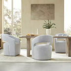 Spruce&Spring Moderna Silla de Comedor tipo Barril con Ruedas y Respaldo Abierto, Sin Ensamblaje, Silla para Cualquier Lugar