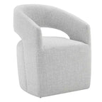 Spruce&Spring Moderna Silla de Comedor tipo Barril con Ruedas y Respaldo Abierto, Sin Ensamblaje, Silla para Cualquier Lugar