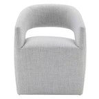 Spruce&Spring Moderna Silla de Comedor tipo Barril con Ruedas y Respaldo Abierto, Sin Ensamblaje, Silla para Cualquier Lugar