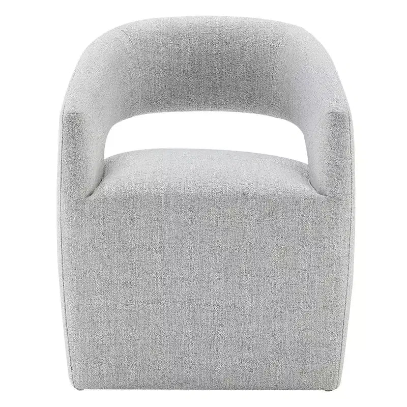 Spruce&Spring Moderna Silla de Comedor tipo Barril con Ruedas y Respaldo Abierto, Sin Ensamblaje, Silla para Cualquier Lugar