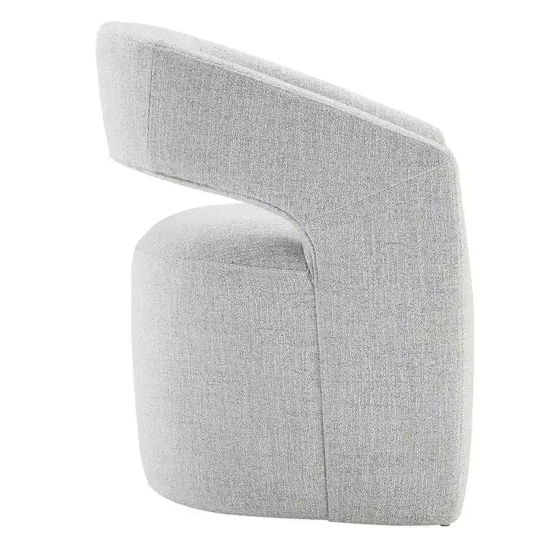 Spruce&Spring Moderna Silla de Comedor tipo Barril con Ruedas y Respaldo Abierto, Sin Ensamblaje, Silla para Cualquier Lugar