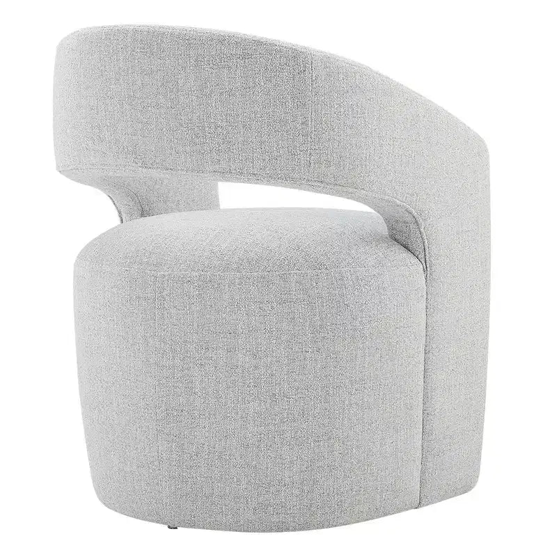 Spruce&Spring Moderna Silla de Comedor tipo Barril con Ruedas y Respaldo Abierto, Sin Ensamblaje, Silla para Cualquier Lugar
