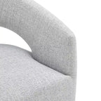 Spruce&Spring Moderna Silla de Comedor tipo Barril con Ruedas y Respaldo Abierto, Sin Ensamblaje, Silla para Cualquier Lugar