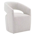 Spruce&Spring Moderna Silla de Comedor tipo Barril con Ruedas y Respaldo Abierto, Sin Ensamblaje, Silla para Cualquier Lugar