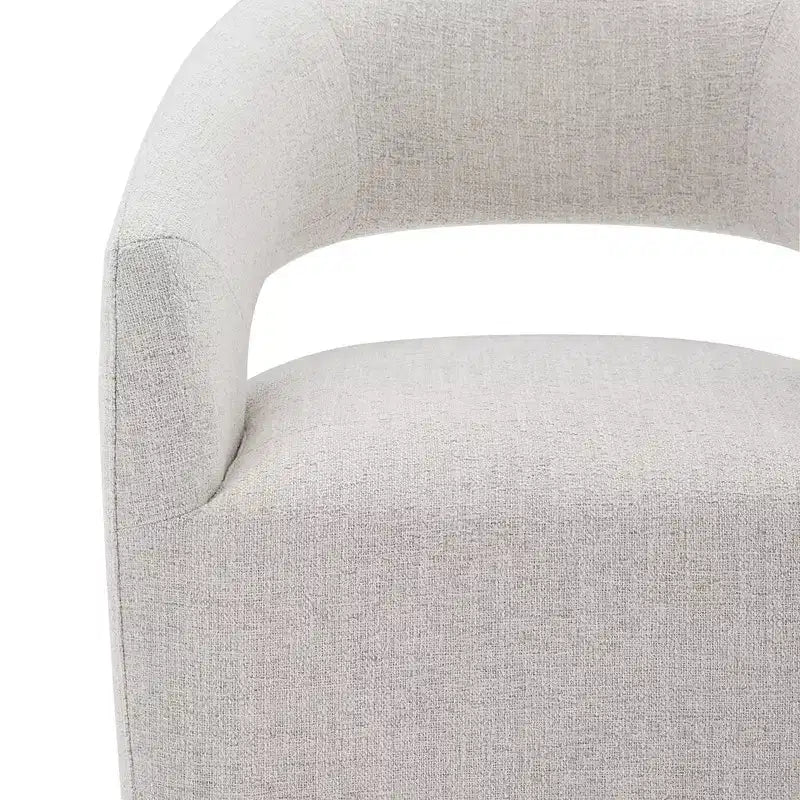 Spruce&Spring Moderna Silla de Comedor tipo Barril con Ruedas y Respaldo Abierto, Sin Ensamblaje, Silla para Cualquier Lugar