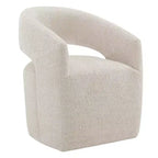 Spruce&Spring Moderna Silla de Comedor tipo Barril con Ruedas y Respaldo Abierto, Sin Ensamblaje, Silla para Cualquier Lugar