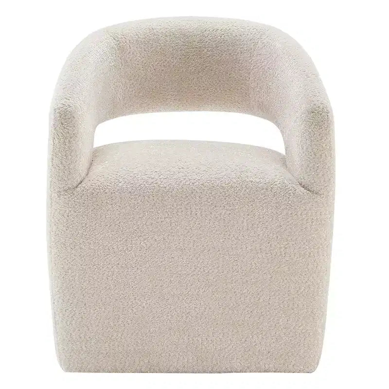 Spruce&Spring Moderna Silla de Comedor tipo Barril con Ruedas y Respaldo Abierto, Sin Ensamblaje, Silla para Cualquier Lugar