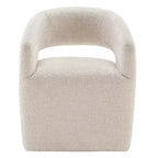 Spruce&Spring Moderna Silla de Comedor tipo Barril con Ruedas y Respaldo Abierto, Sin Ensamblaje, Silla para Cualquier Lugar
