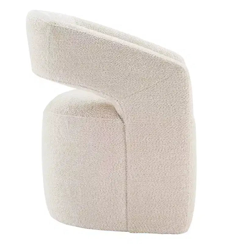 Spruce&Spring Moderna Silla de Comedor tipo Barril con Ruedas y Respaldo Abierto, Sin Ensamblaje, Silla para Cualquier Lugar
