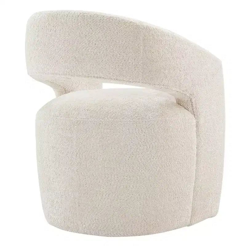 Spruce&Spring Moderna Silla de Comedor tipo Barril con Ruedas y Respaldo Abierto, Sin Ensamblaje, Silla para Cualquier Lugar