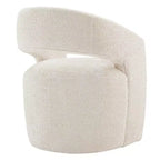 Spruce&Spring Moderna Silla de Comedor tipo Barril con Ruedas y Respaldo Abierto, Sin Ensamblaje, Silla para Cualquier Lugar