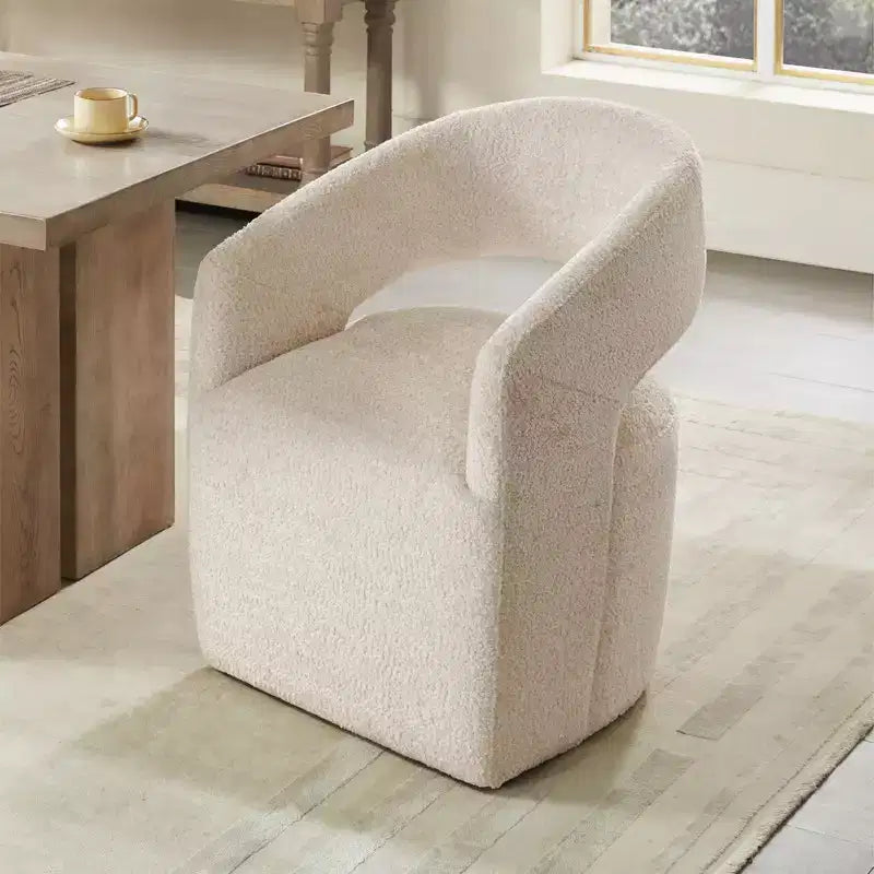 Spruce&Spring Modern Barrel Dining Chair with Caster & Open Back No Assembly Anywhere Chair