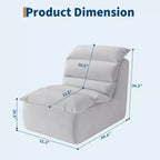 Sillón puff, sofá perezoso de suelo con espuma de alta resiliencia, base antideslizante, pufs para adultos, silla para chimenea para sala de estar o dormitorio