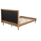 Cama Whisen Wood con cabecero tapizado y estructura reforzada