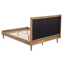 Cama Whisen Wood con cabecero tapizado y estructura reforzada