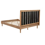 Cama Whisen Wood con cabecero tapizado y estructura reforzada