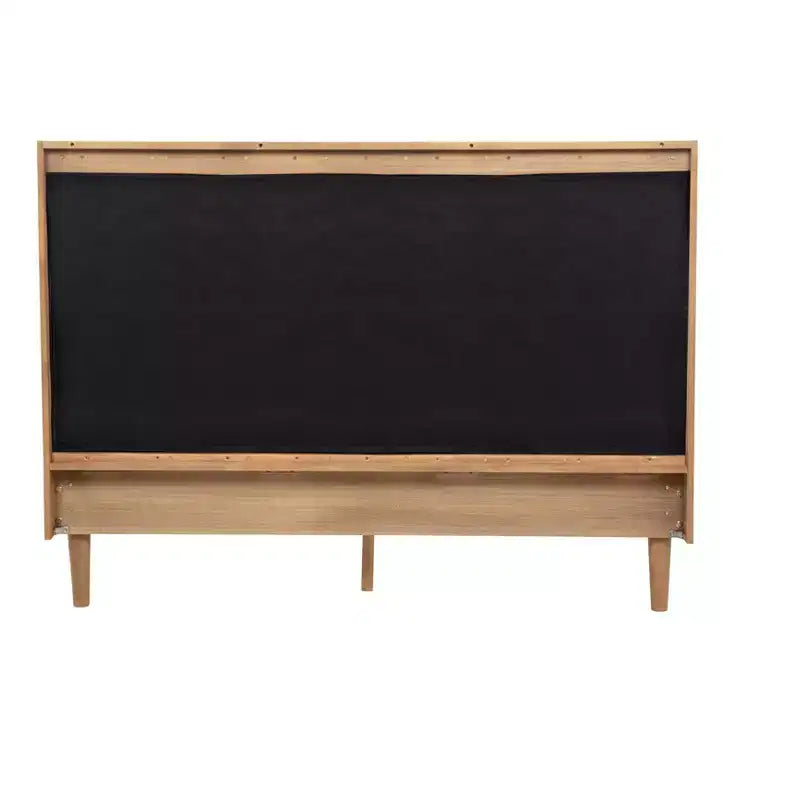 Cama Whisen Wood con cabecero tapizado y estructura reforzada
