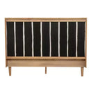 Cama Whisen Wood con cabecero tapizado y estructura reforzada
