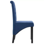 Silla de comedor de estilo moderno CLIHOME, silla de cocina de tela con cojín suave y patas de madera maciza (juego de 2)