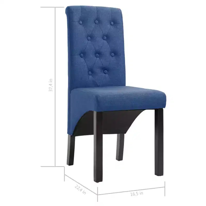 Silla de comedor de estilo moderno CLIHOME, silla de cocina de tela con cojín suave y patas de madera maciza (juego de 2)
