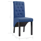 Silla de comedor de estilo moderno CLIHOME, silla de cocina de tela con cojín suave y patas de madera maciza (juego de 2)