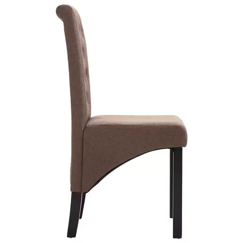 Silla de comedor de estilo moderno CLIHOME, silla de cocina de tela con cojín suave y patas de madera maciza (juego de 2)