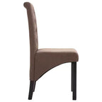 Silla de comedor de estilo moderno CLIHOME, silla de cocina de tela con cojín suave y patas de madera maciza (juego de 2)