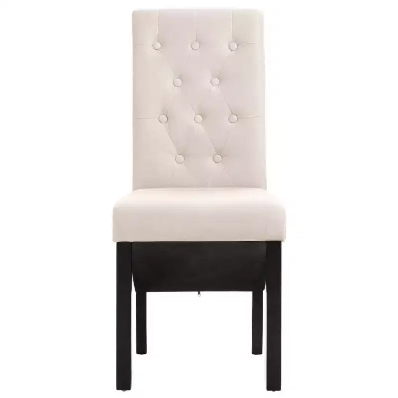 Silla de comedor de estilo moderno CLIHOME, silla de cocina de tela con cojín suave y patas de madera maciza (juego de 2)