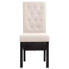 Silla de comedor de estilo moderno CLIHOME, silla de cocina de tela con cojín suave y patas de madera maciza (juego de 2)