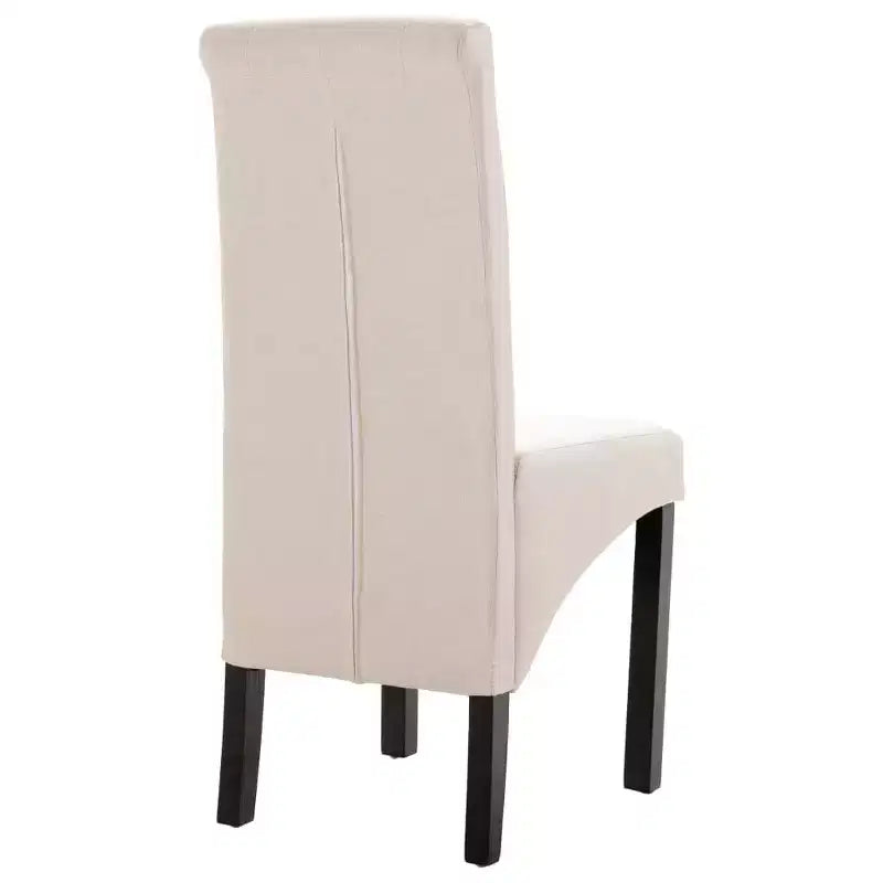 Silla de comedor de estilo moderno CLIHOME, silla de cocina de tela con cojín suave y patas de madera maciza (juego de 2)