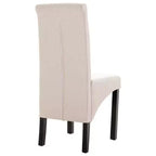 Silla de comedor de estilo moderno CLIHOME, silla de cocina de tela con cojín suave y patas de madera maciza (juego de 2)